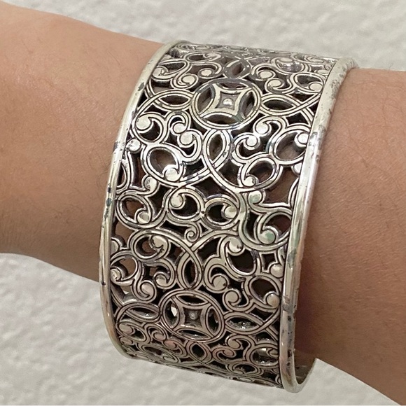 BRIGHTON Serendipity Ornate Scroll Wide Chunky Bangle Bracelet 85.2g - Picture 6 of 16